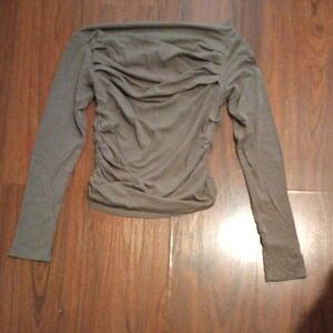 Elegant Dark Kahki Off-Shoulder Top